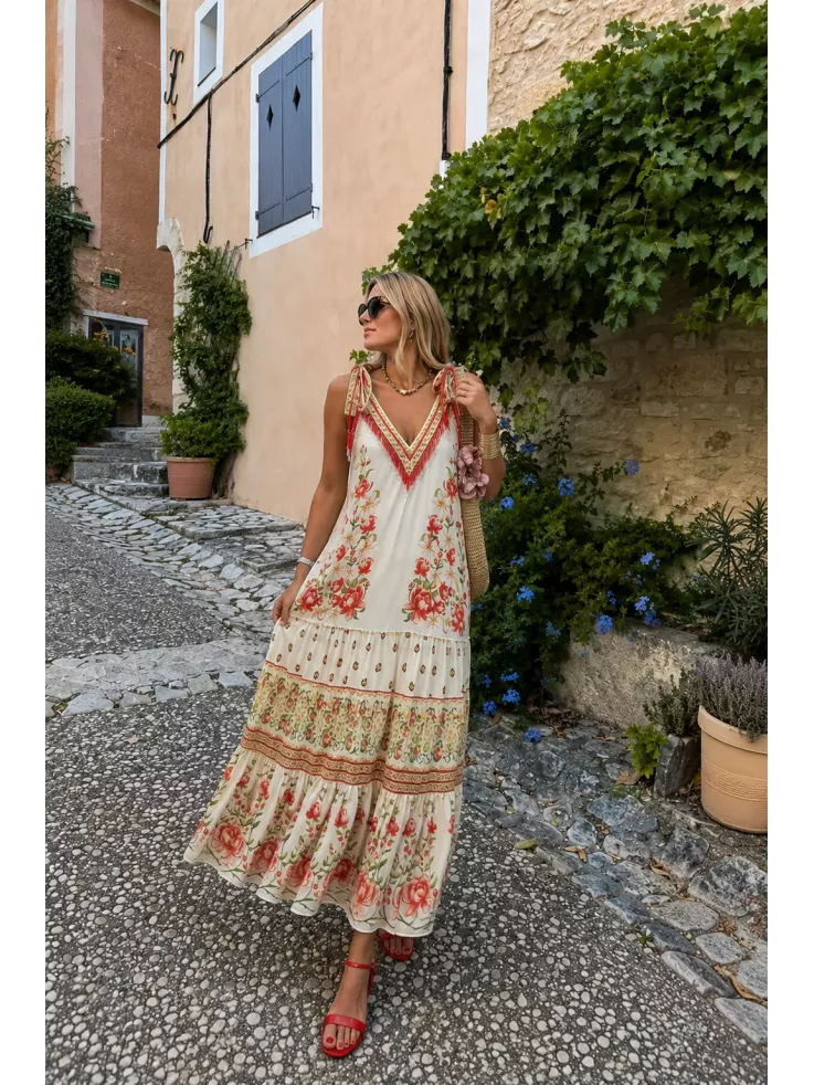 Vestido Hawái estampado suelto