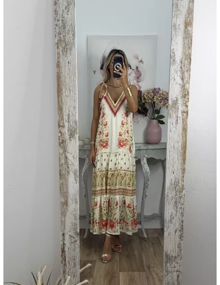 Vestido Hawái estampado suelto