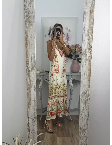 Vestido Hawái estampado suelto