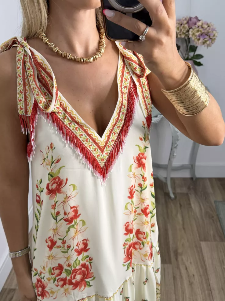 Vestido Hawái estampado suelto