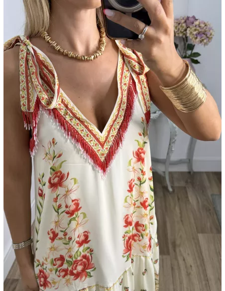 Vestido Hawái estampado suelto