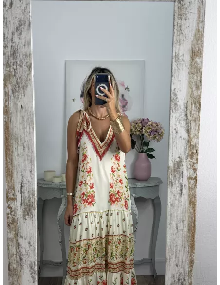 Vestido Hawái estampado suelto