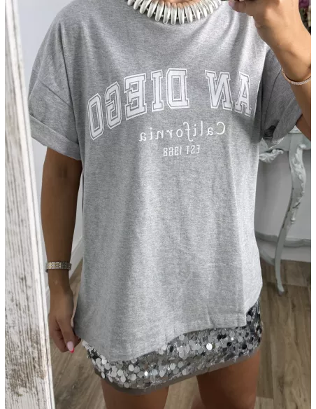 Camiseta San Diego manga corta gris