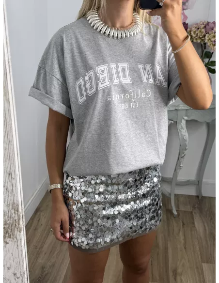 Camiseta San Diego manga corta gris