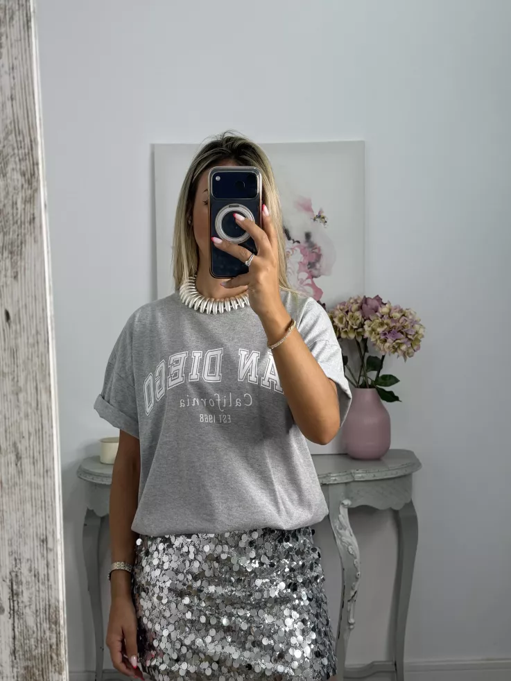 Camiseta San Diego manga corta gris