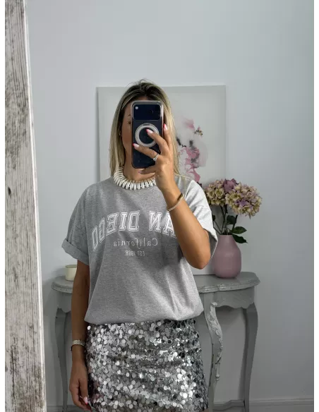 Camiseta San Diego manga corta gris
