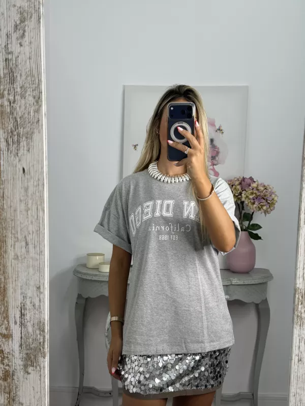 Camiseta San Diego manga corta gris
