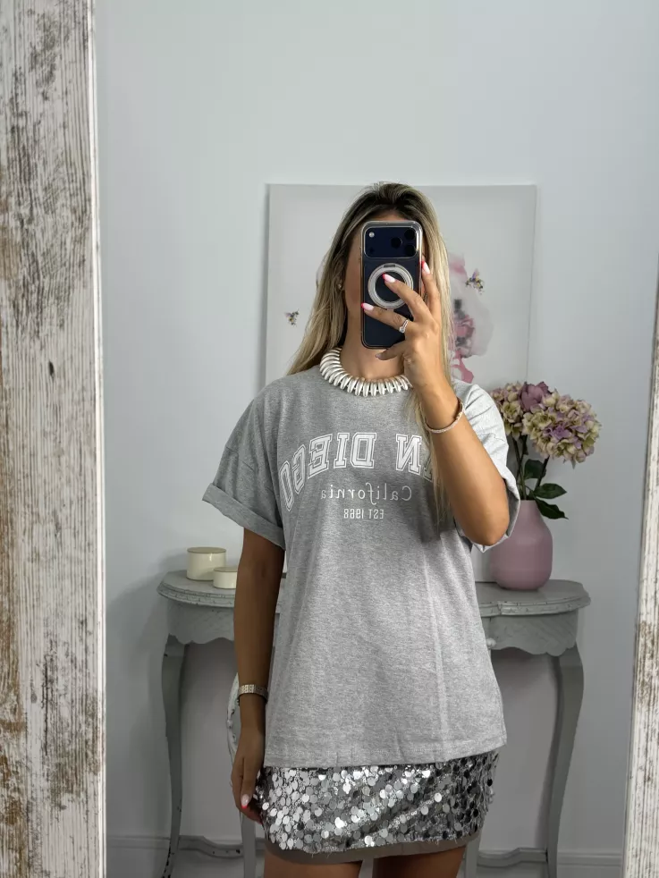 Camiseta San Diego manga corta gris