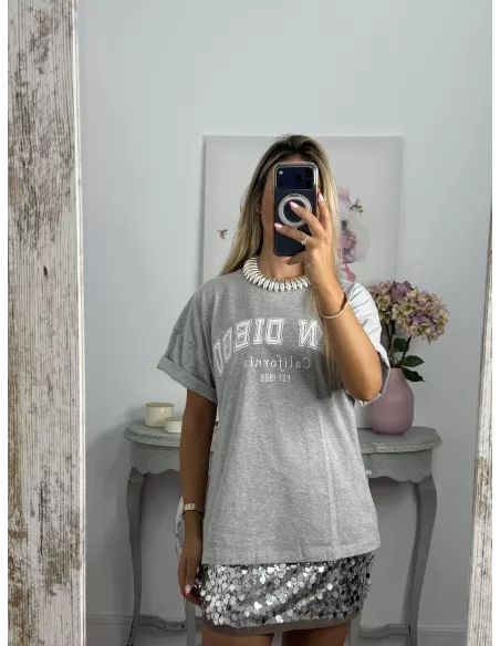 Camiseta San Diego manga corta gris
