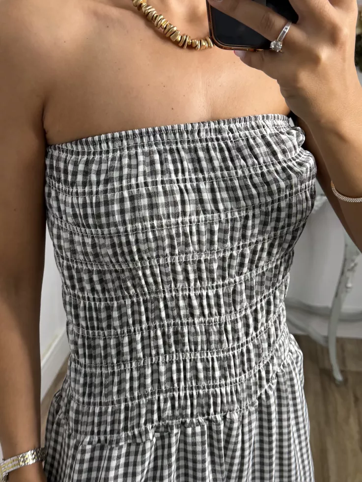 Mono California vichy gris negro
