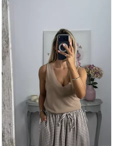 Jersey hilo fino camel