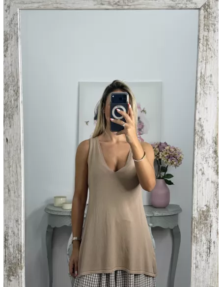 Jersey hilo fino camel