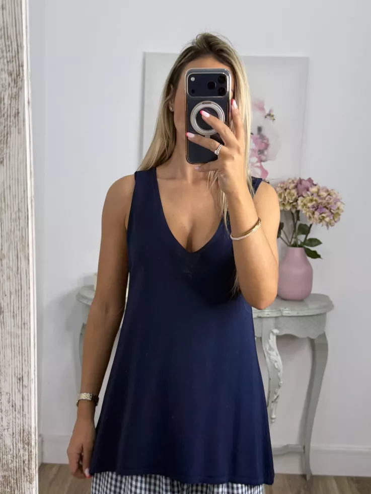 Jersey hilo fino azul marino