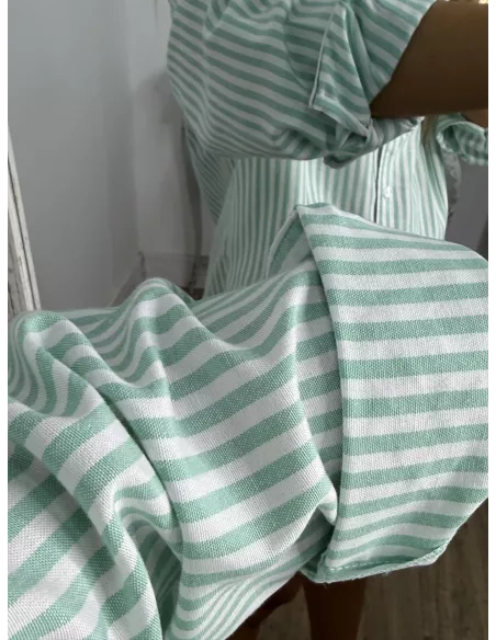 Camisa Rayas fina verde y blanca
