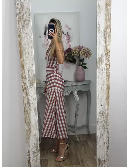 Vestido Aura rayas teja