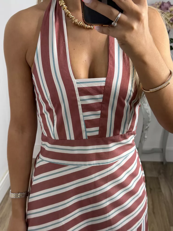 Vestido Aura rayas teja