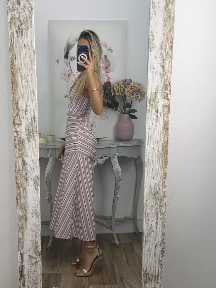 Vestido Aura rayas rosa