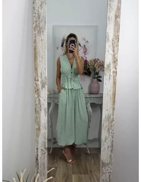 Conjunto Manuela vichy verde