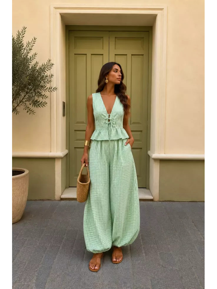 Conjunto Manuela vichy verde