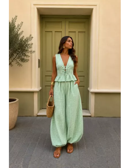 Conjunto Manuela vichy verde