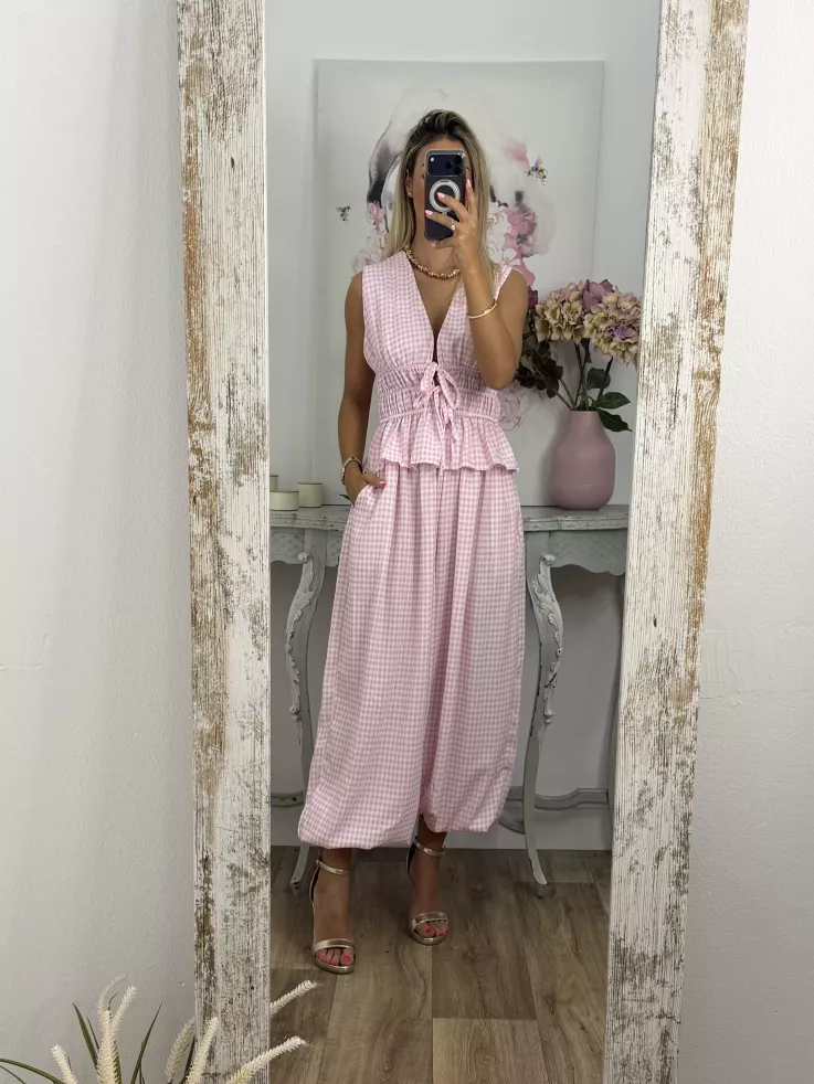 Conjunto Manuela vichy rosa