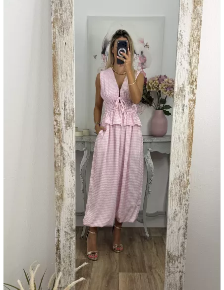 Conjunto Manuela vichy rosa