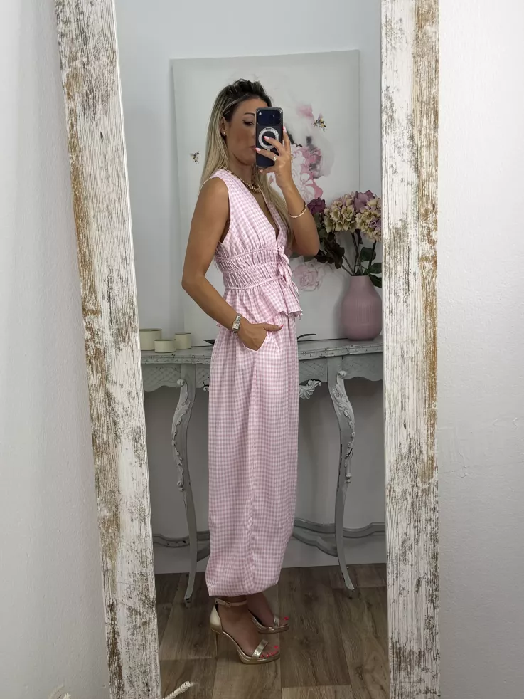 Conjunto Manuela vichy rosa