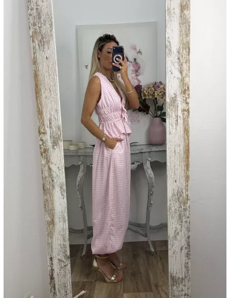 Conjunto Manuela vichy rosa