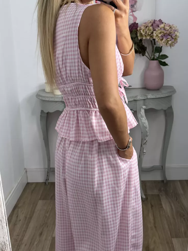 Conjunto Manuela vichy rosa