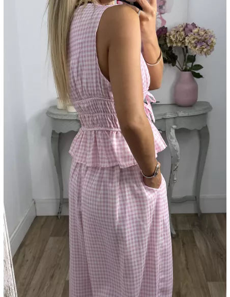 Conjunto Manuela vichy rosa