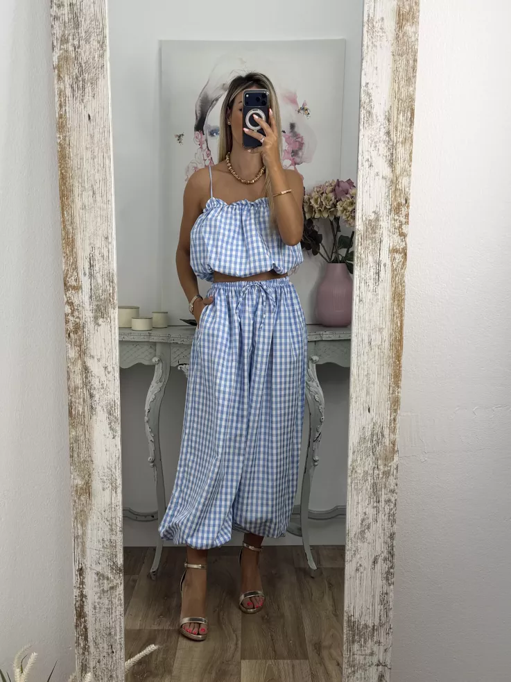 Conjunto  Caparica vichy azul