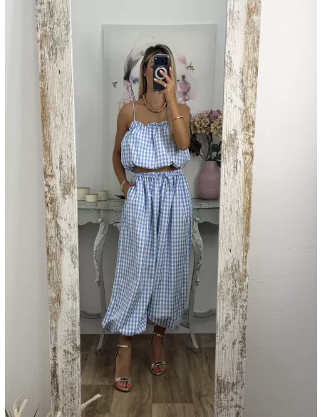 Conjunto  Caparica vichy azul