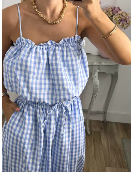 Conjunto  Caparica vichy azul