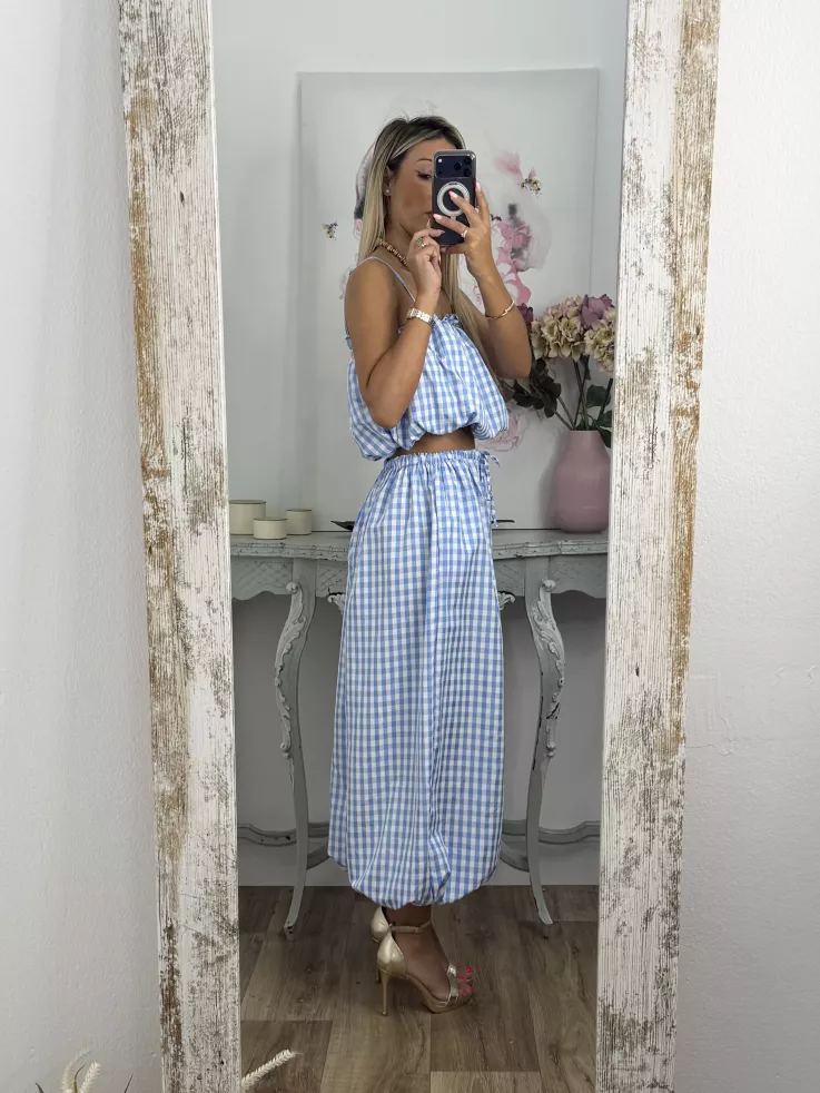 Conjunto  Caparica vichy azul