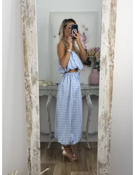 Conjunto  Caparica vichy azul