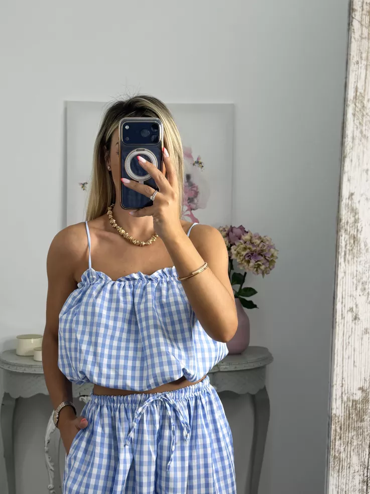 Conjunto  Caparica vichy azul