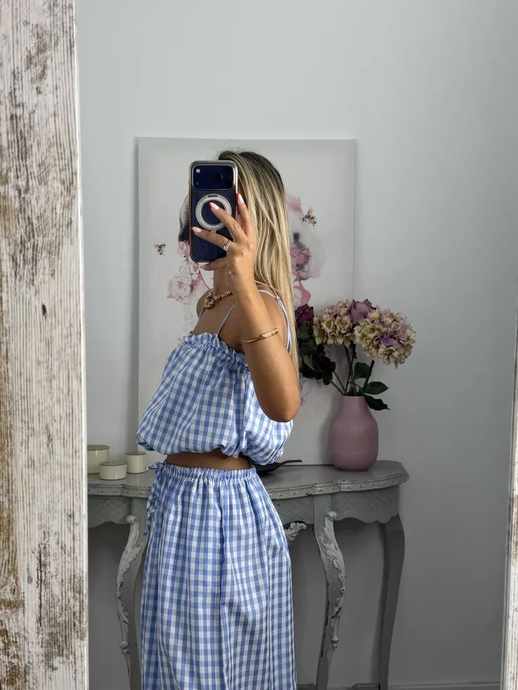 Conjunto  Caparica vichy azul