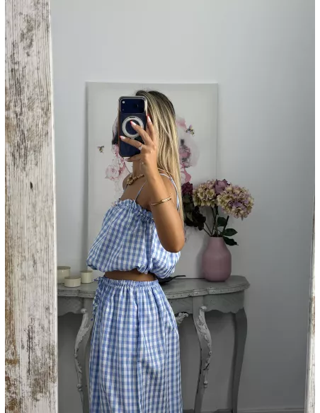 Conjunto  Caparica vichy azul