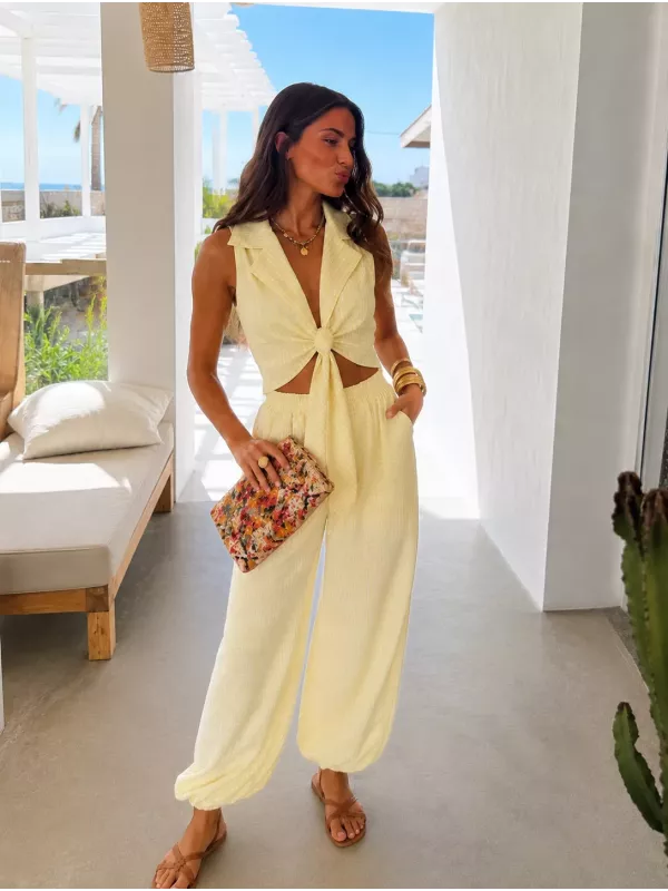 Conjunto Algarve vichy amarillo