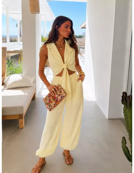 Conjunto Algarve vichy amarillo