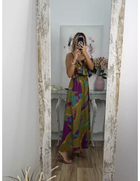 Vestido Niza difuminado verde