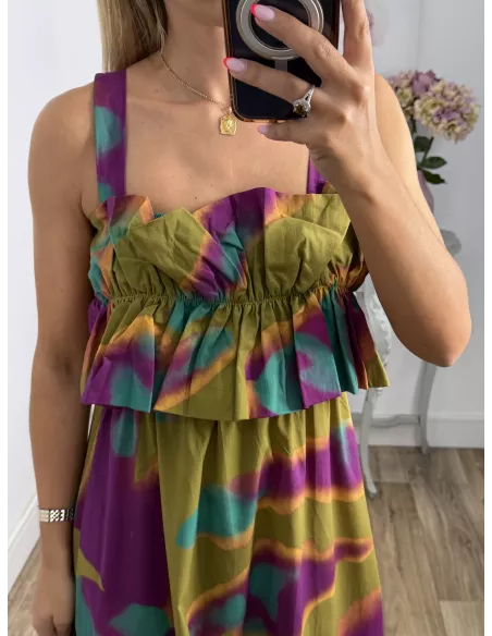 Vestido Niza difuminado verde