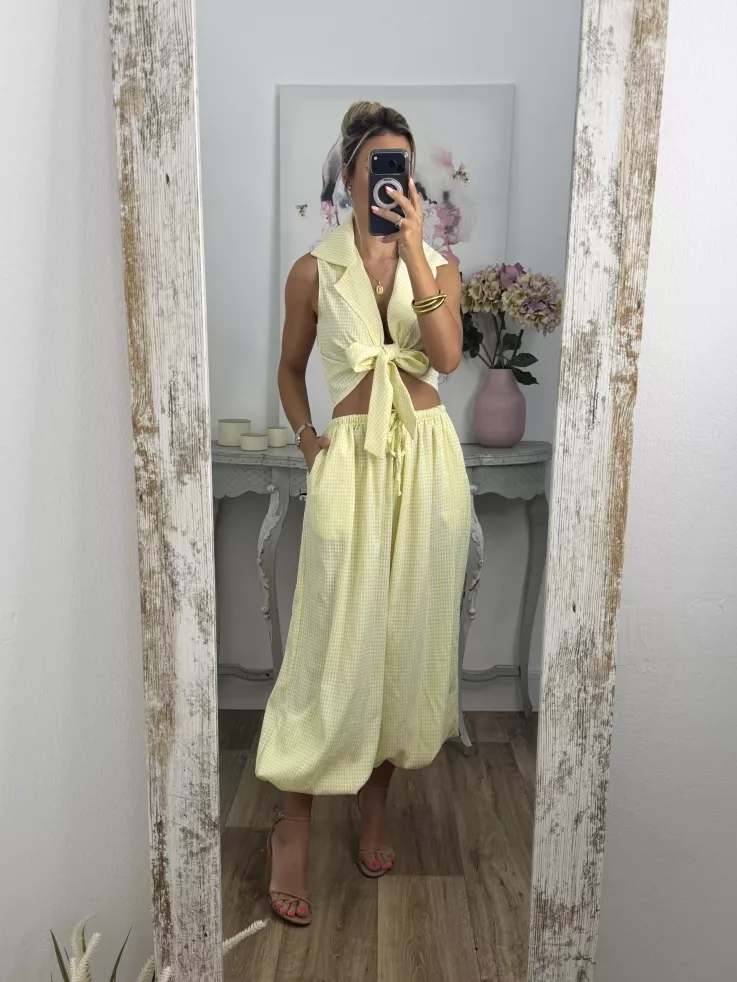 Conjunto Algarve vichy amarillo
