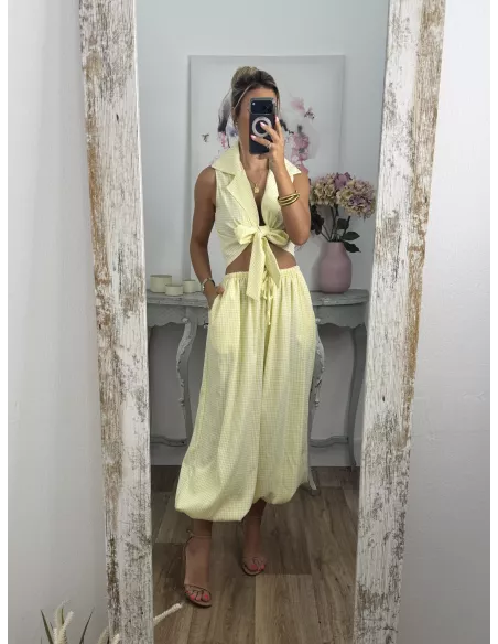 Conjunto Algarve vichy amarillo