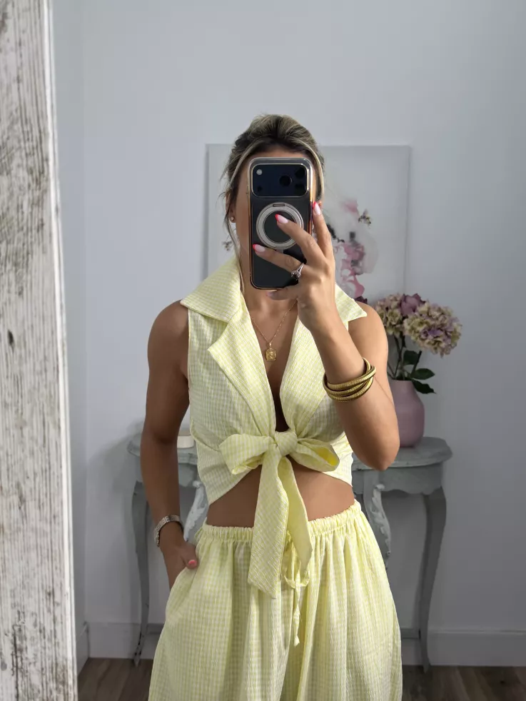 Conjunto Algarve vichy amarillo