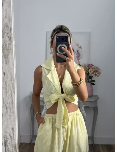 Conjunto Algarve vichy amarillo