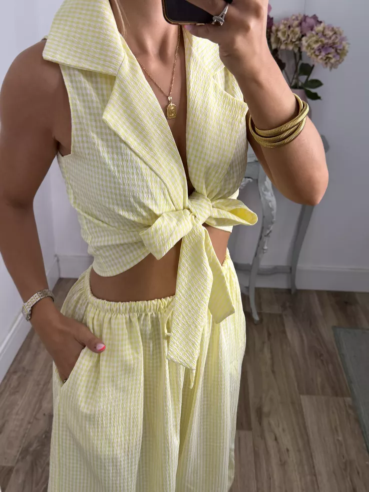 Conjunto Algarve vichy amarillo