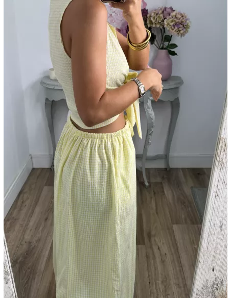 Conjunto Algarve vichy amarillo