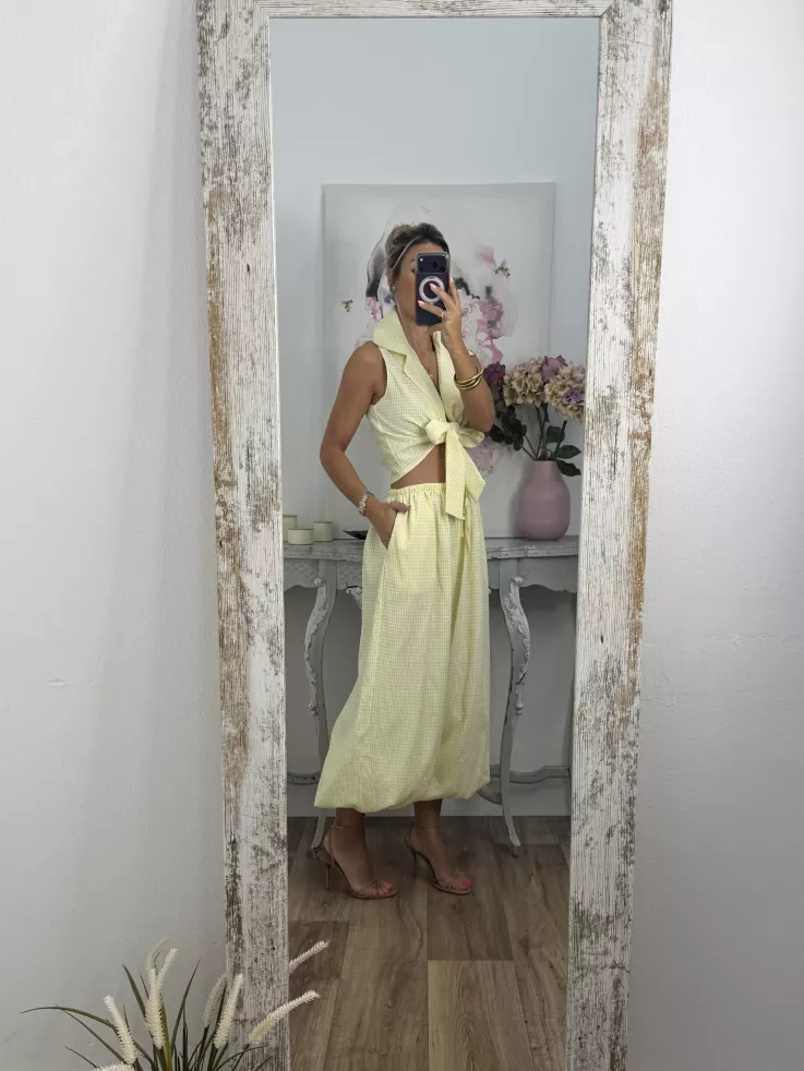 Conjunto Algarve vichy amarillo