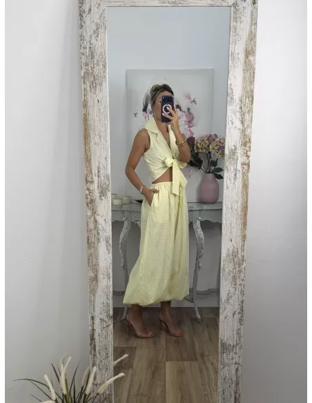 Conjunto Algarve vichy amarillo